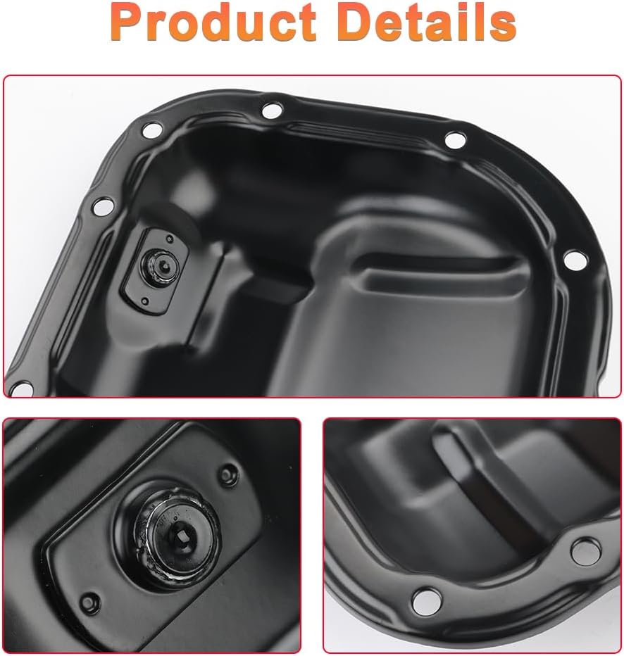 Lower Engine Oil Pan Sump with Drain Plug Compatible with Scion iM xD, Toyota Corolla 2009-2019 Matrix 2009-2014 Prius 2010-2019 L4 1.8L Replacement for 264-324 12101-37010 12102-37010