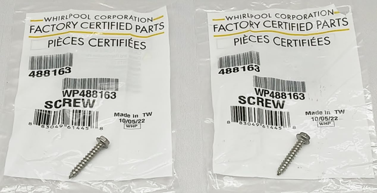 488725 Refrigerator/Appliance Screw - New - Set of Two (2) - Genuine OEM - AM 1-3-5