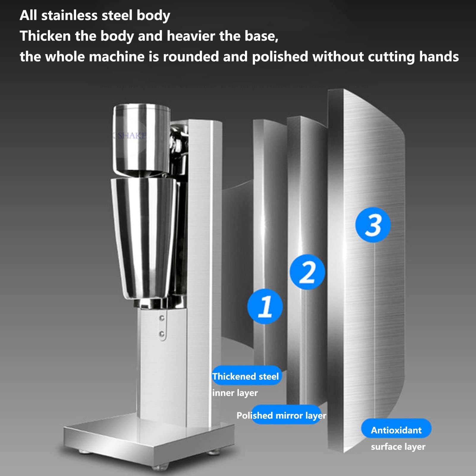 Elektrischer Milchshake -Mixer Shaker Getränkemixer 2 Geschwindigkeiten Milch Frother Kaffeeschaummilchtee Mixer Proteinschüttler Für Cremige Milchshakes Protein Shakes Cocktails Smoothies 27OZ 150W