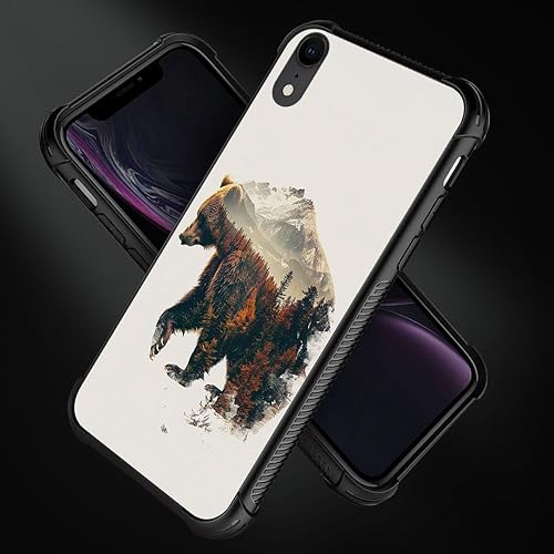 Miniatura 4 de Funda para iPhone XR, diseño de oso de bosque otoñal para iPhone XR para niñas y niños, diseño de patrón a prueba de golpes, antiarañazos, carcasa