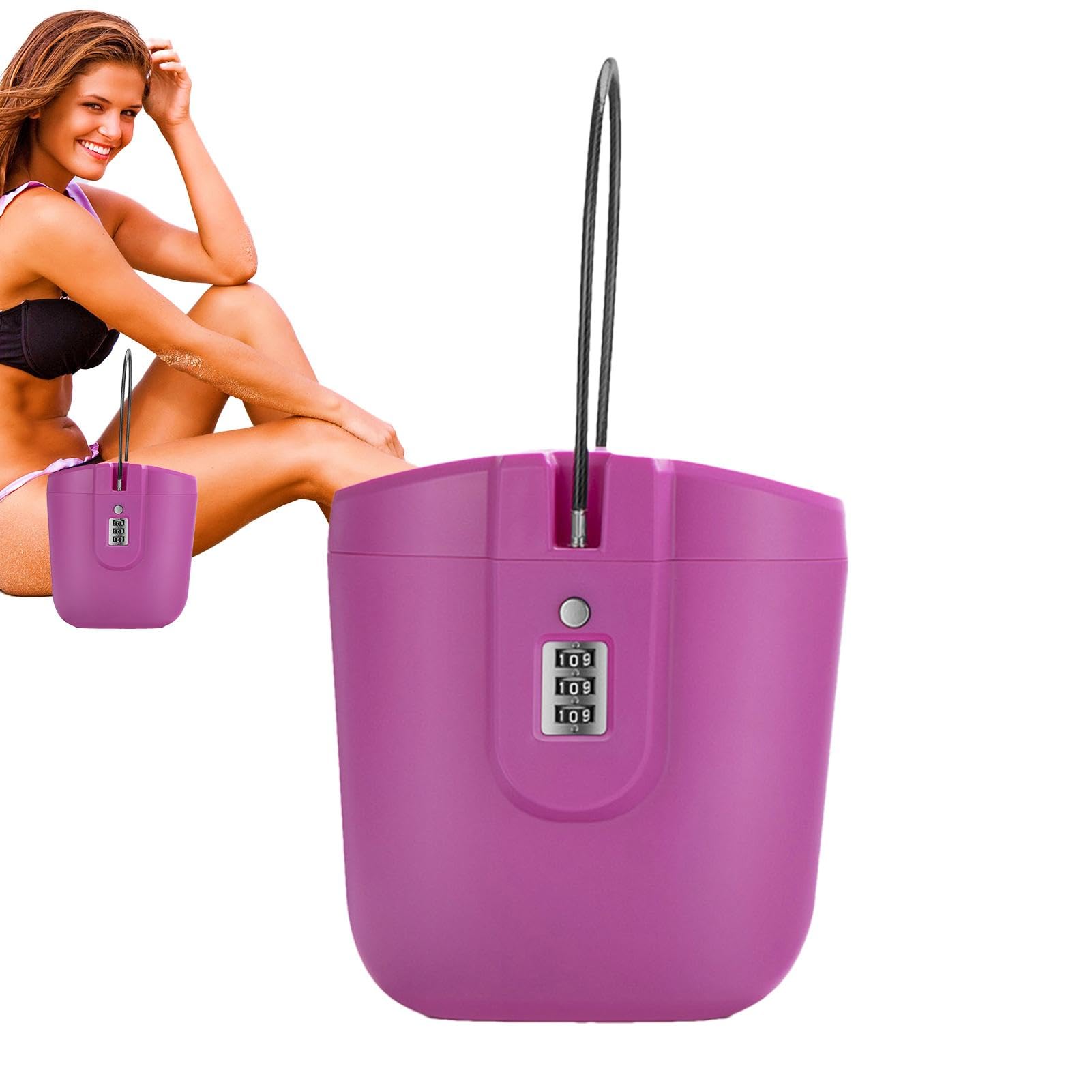 Caja de Bloqueo portátil para Playa y Viaje, Caja Fuerte con código Combinado de 2L de Capacidad