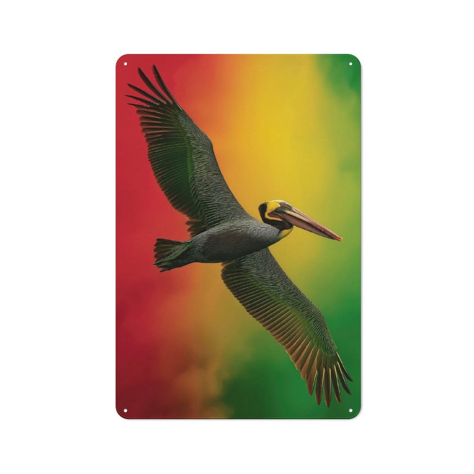 Junmoney Rasta Pelican Metal Plaque 30X20cm With For Garage Wall, Retro Decor, For Garage Decor Collectors Refreshing A Room In Autumn