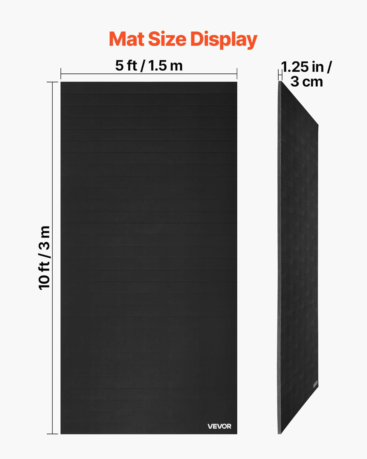 VEVOR Wrestling Mat, Martial Arts Thick Mat for Home Gym Exercise, PVC or Inflatable Training Mats with Circles,for Gymnastics, Tatami, Jiu Jitsu BJJ MMA Judo, Black