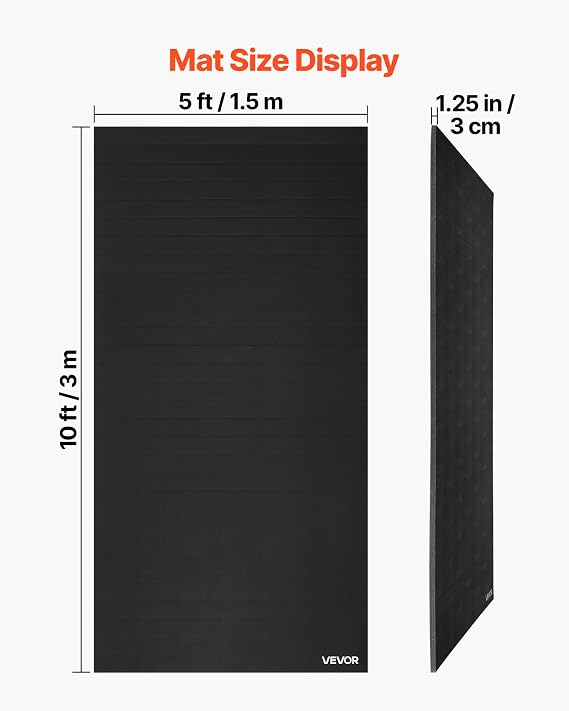 VEVOR Wrestling Mat, Martial Arts Thick Mat for Home Gym Exercise, PVC or Inflatable Training Mats with Circles,for Gymnastics, Tatami, Jiu Jitsu BJJ MMA Judo, Black