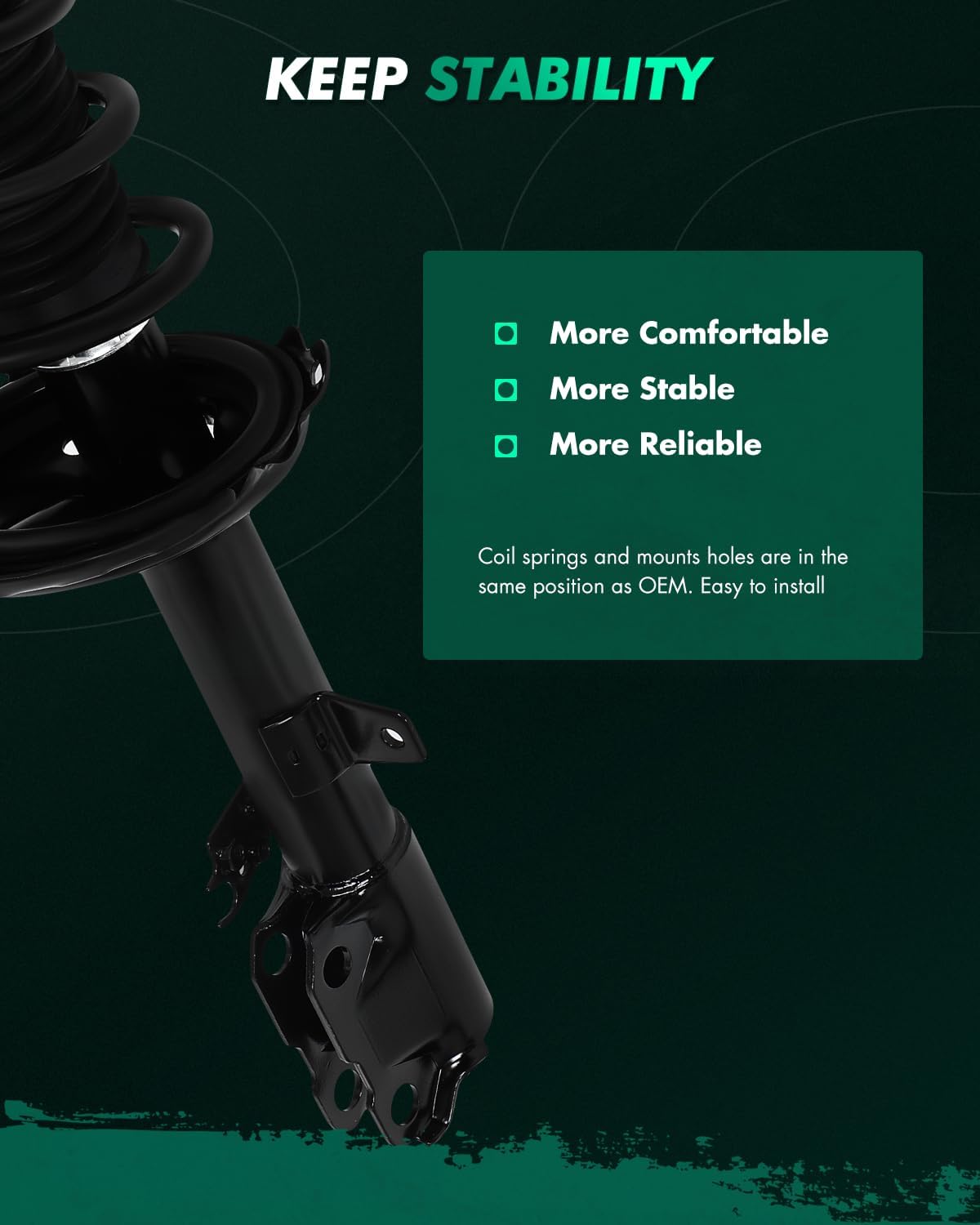 SCITOO Rear Complete Struts Assembly Shock Absorber for Lexus RX350 2008-2009 Automotive Replacement Struts 172764 172763 - Set of 2