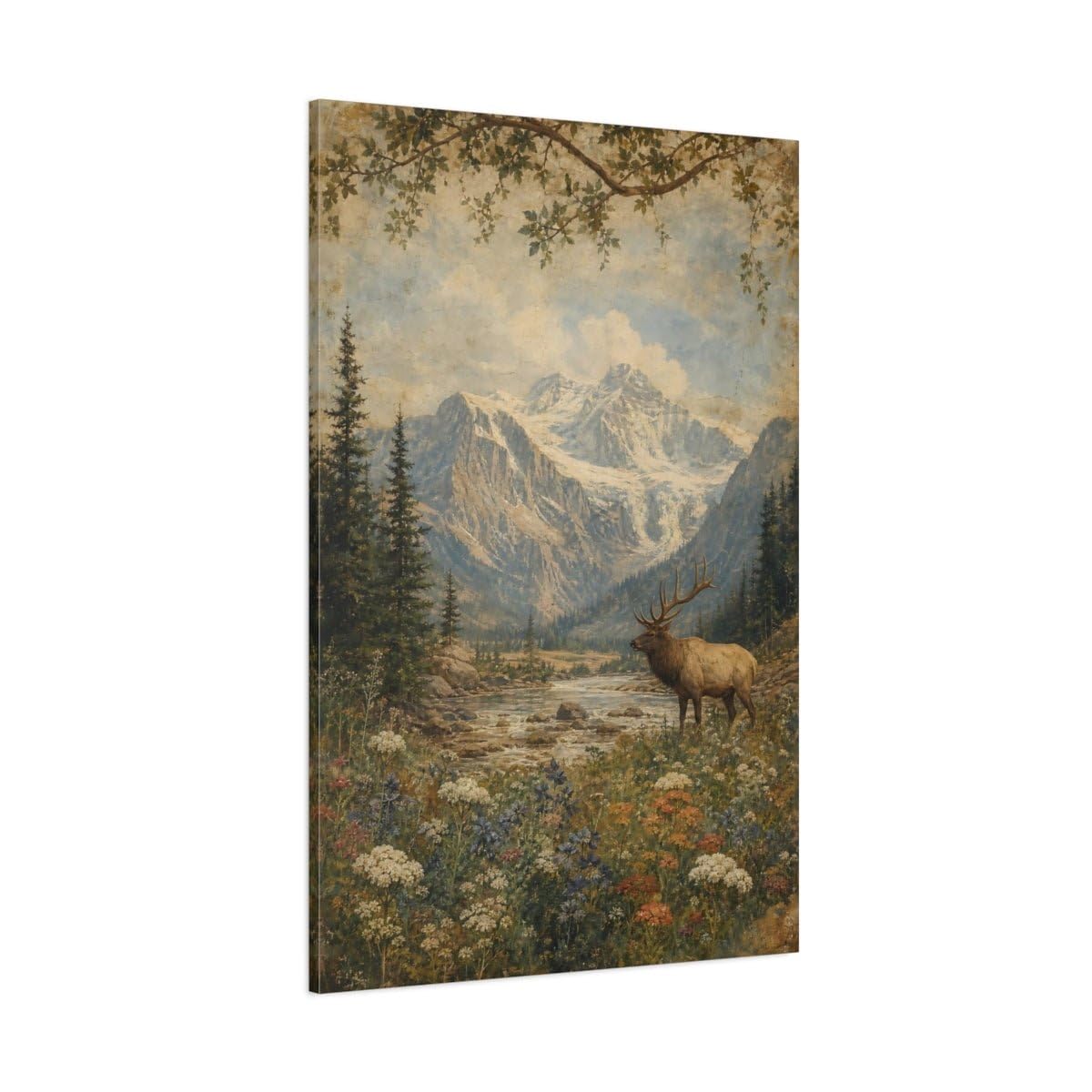Fresque murale nature sauvage déco rétro salon chaleureux - 8