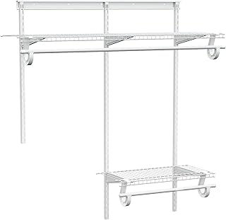 2-4 Ft. Expandable Closet Organizer System Kit, White Custom Metal Wire ...