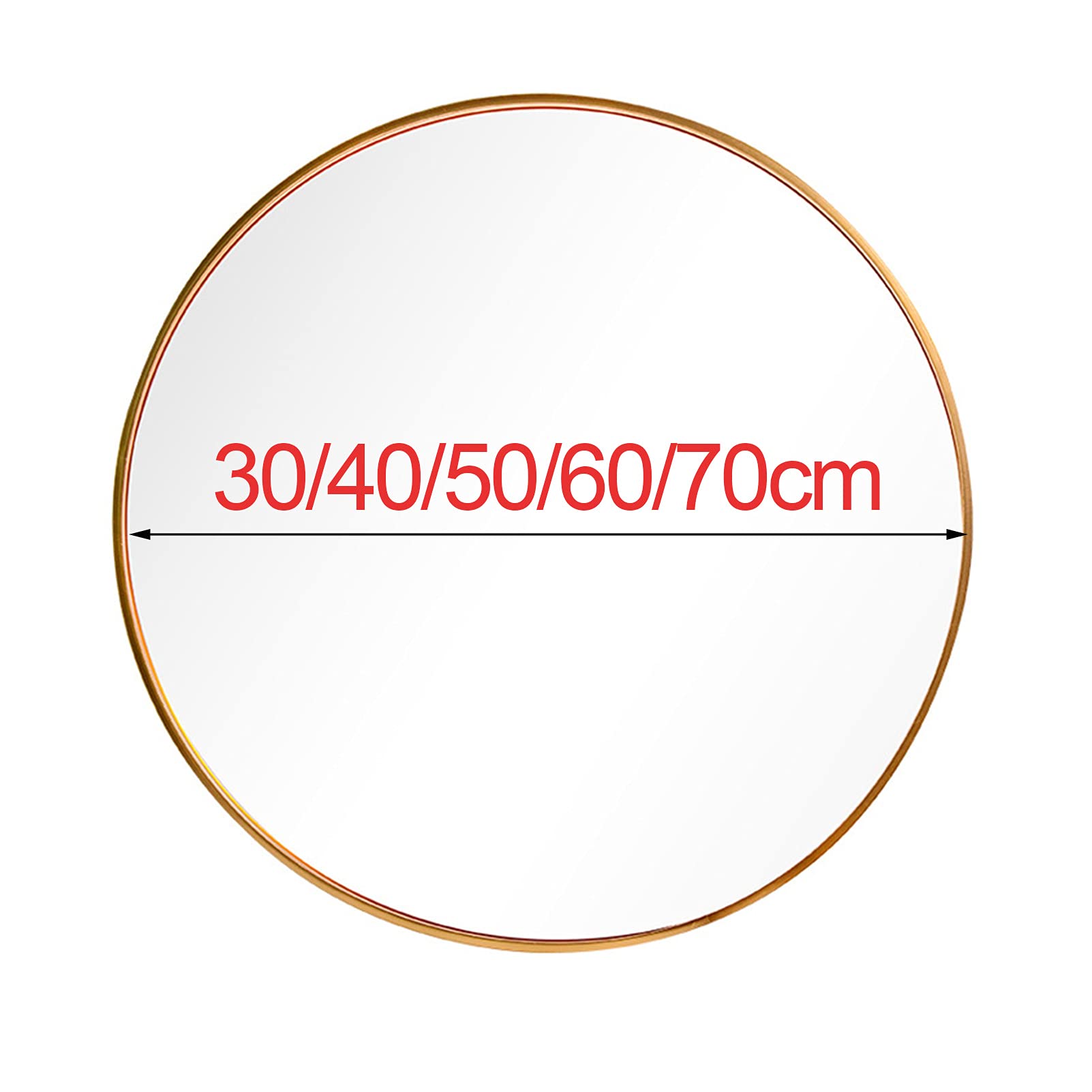 Specchio a Parete Rotondo per Bagno, Grande Specchio da vanità Cerchio per Decorazione da Parete, Telaio in Alluminio per Soggiorno in entrataMetallic,30cm