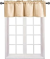 Vista 1 de JIUZHEN Cortinas de cenefa para ventana de cocina, cenefas para ventana de sala de estar/sótano, cortinas de ventana de baño, aislamiento térmico