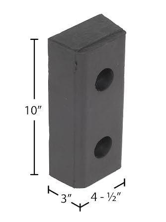 Vestil DBE-10-1 Hardened Molded Rubber Bumper 10 In. Length Black