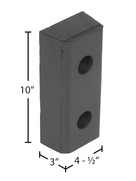 Vestil DBE-10-1 Hardened Molded Rubber Bumper 10 In. Length Black