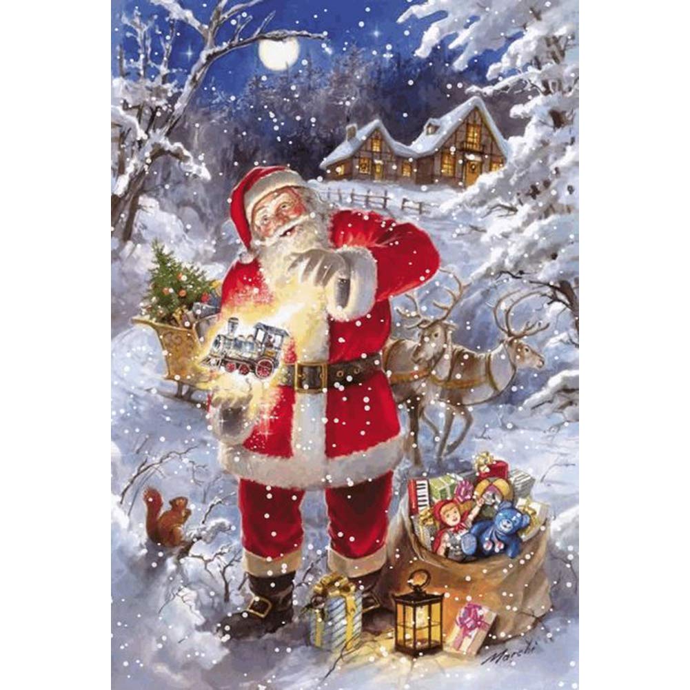 Wowdecor Santa Claus 5D Diamond Painting Kits, Gift Full Drill Diy Diamond Art Cross Stitch Paint By Numbers