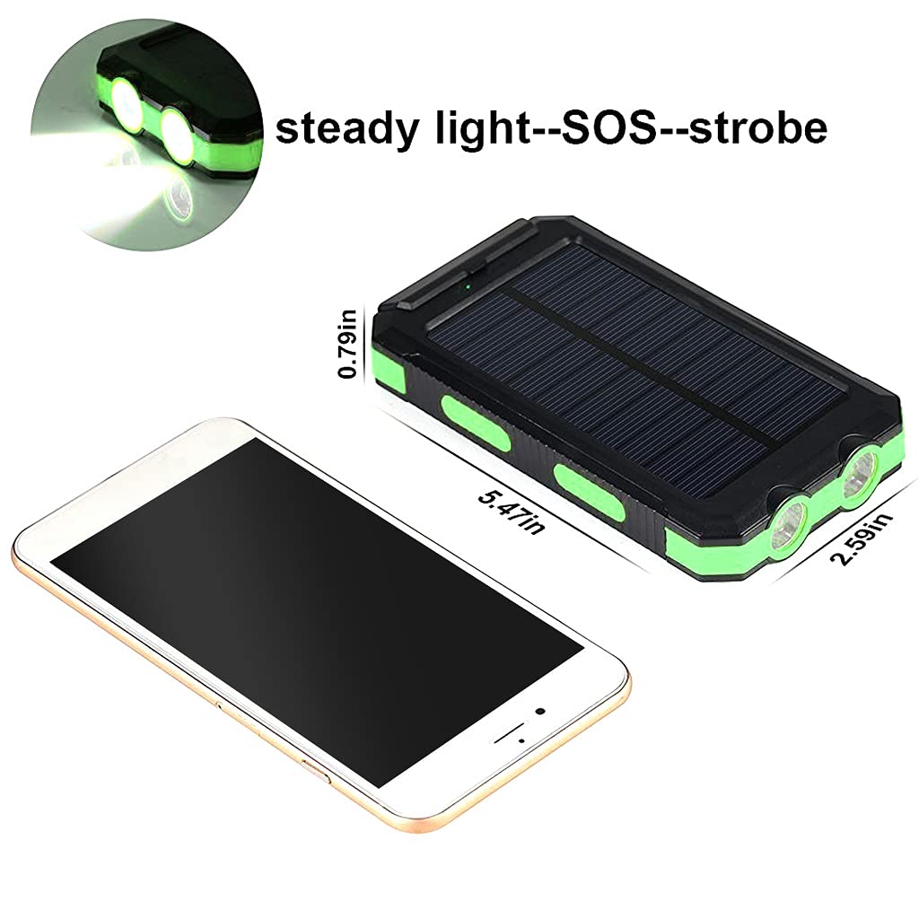 Solar 20000mAh Solar USB Puerto externo para Smartphone con luz LED