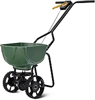 Amazon Basics 33 lb Broadcast Fertilizer Spreader - Covers 5000 sq ft, Lawn Seed Grass Salt Ice Melt, All-Season Durable Steel Frame