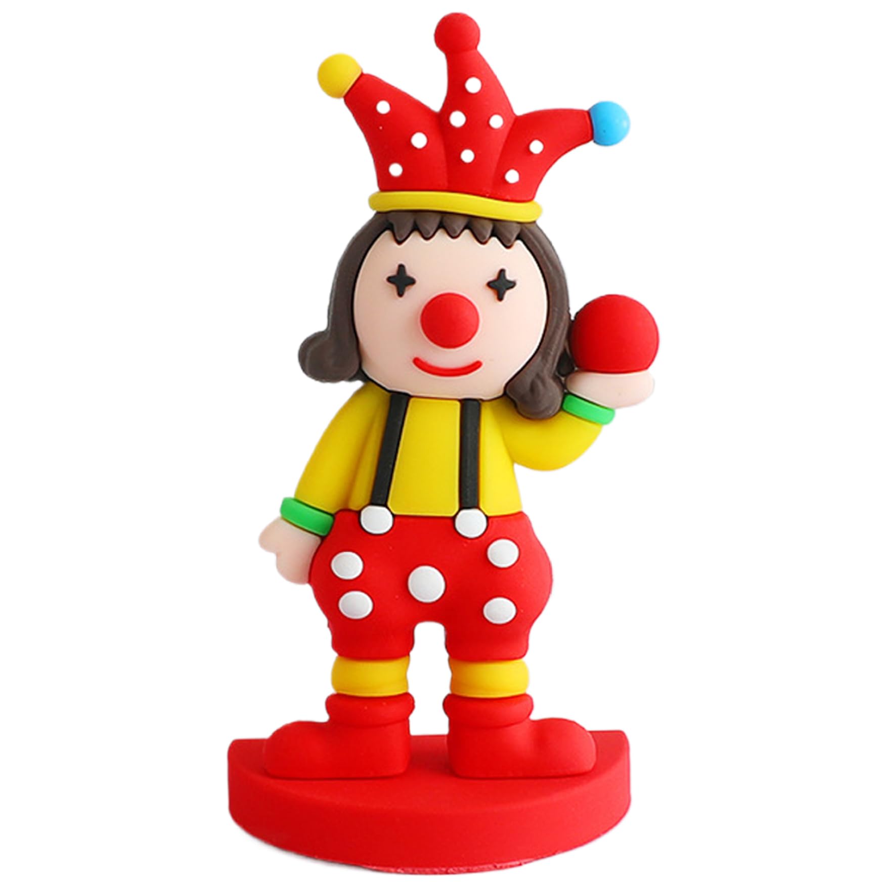 Wedhapy Clown Decor Clown Figurines, Miniature Colourful Circus Decor, Carnival Cake Topper Ornament, Reusable Art the Figure, For Home Office, Style 4