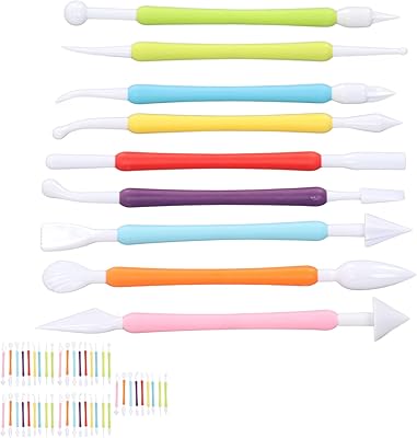 HERCHR 45Pcs Fondant Modeling Tools Set, Plastic Clay Tools Modeling Clay Tools Sugar Craft Fondant Cake Sculpting Modeling Plastic Clay Baking Craft Tools Set