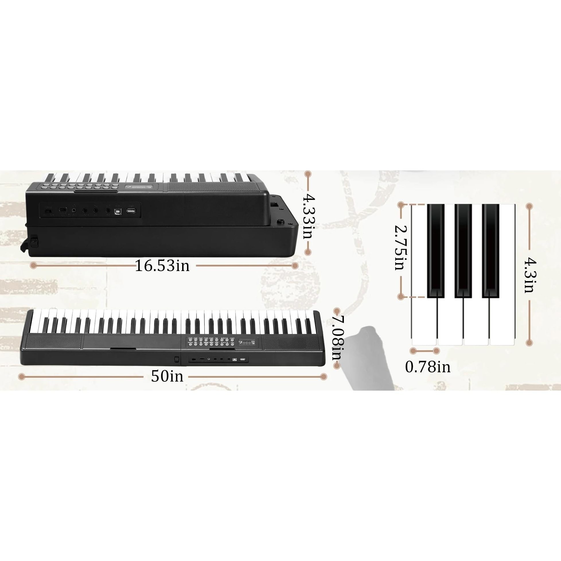 Profesjonalne Pianino Elektroniczne Przenośne Pianino Z 61 Klawiszami I 1000 Tonami Składane