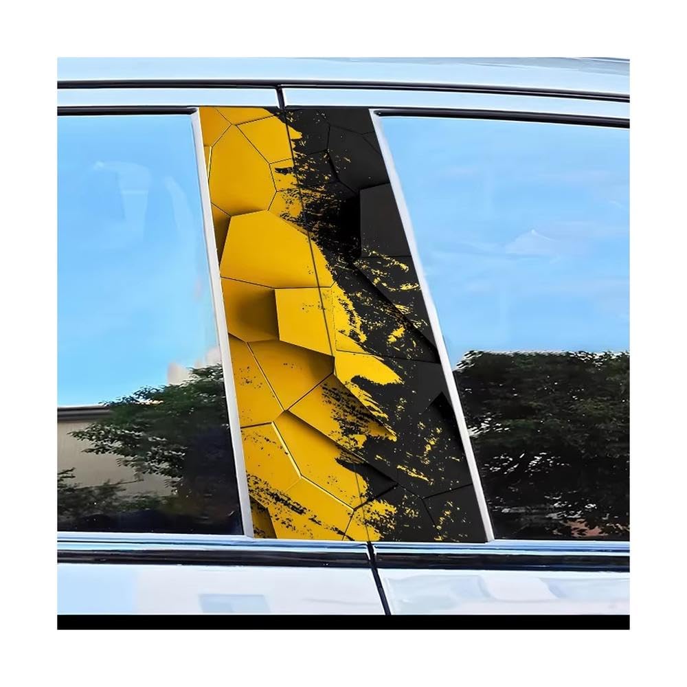 Bertdcx One Color Car Stickers Geometric Color Blocks B-Pillar Scratch Protection Auto Parts