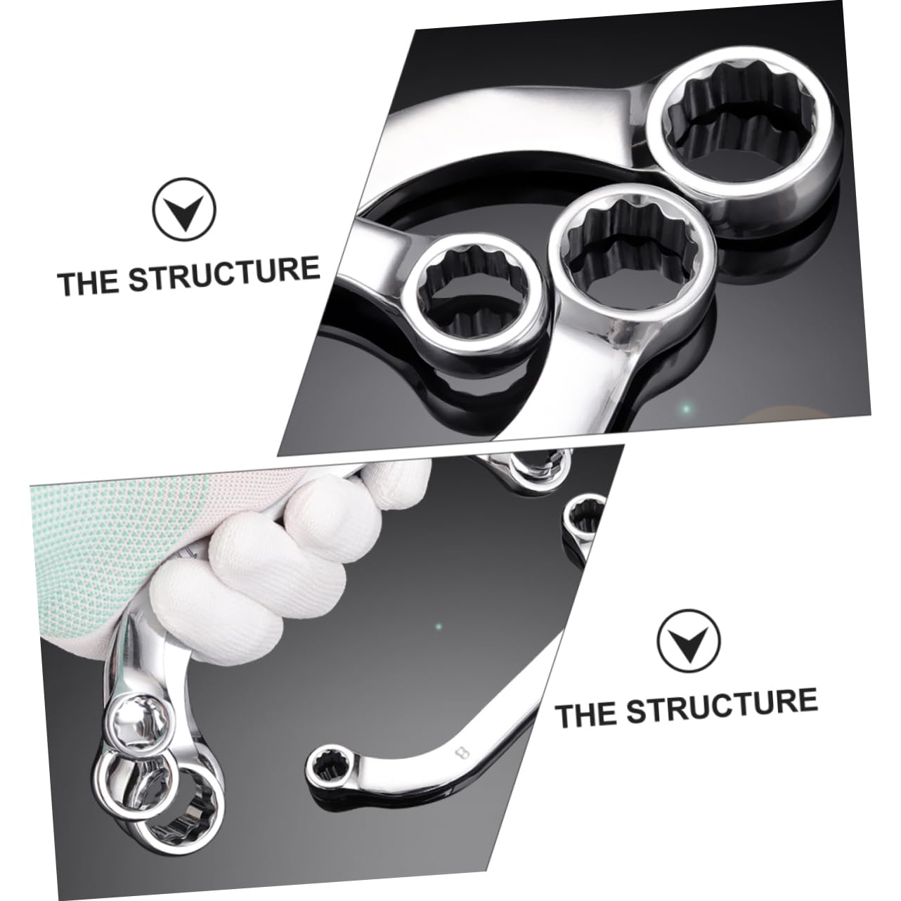 NUOBESTY Clé à Douille Multifonction en 5 Pièces Acier Chrome-Vanadium Réversible Outil de Réparation Compatible Véhicules Ensemble Complet