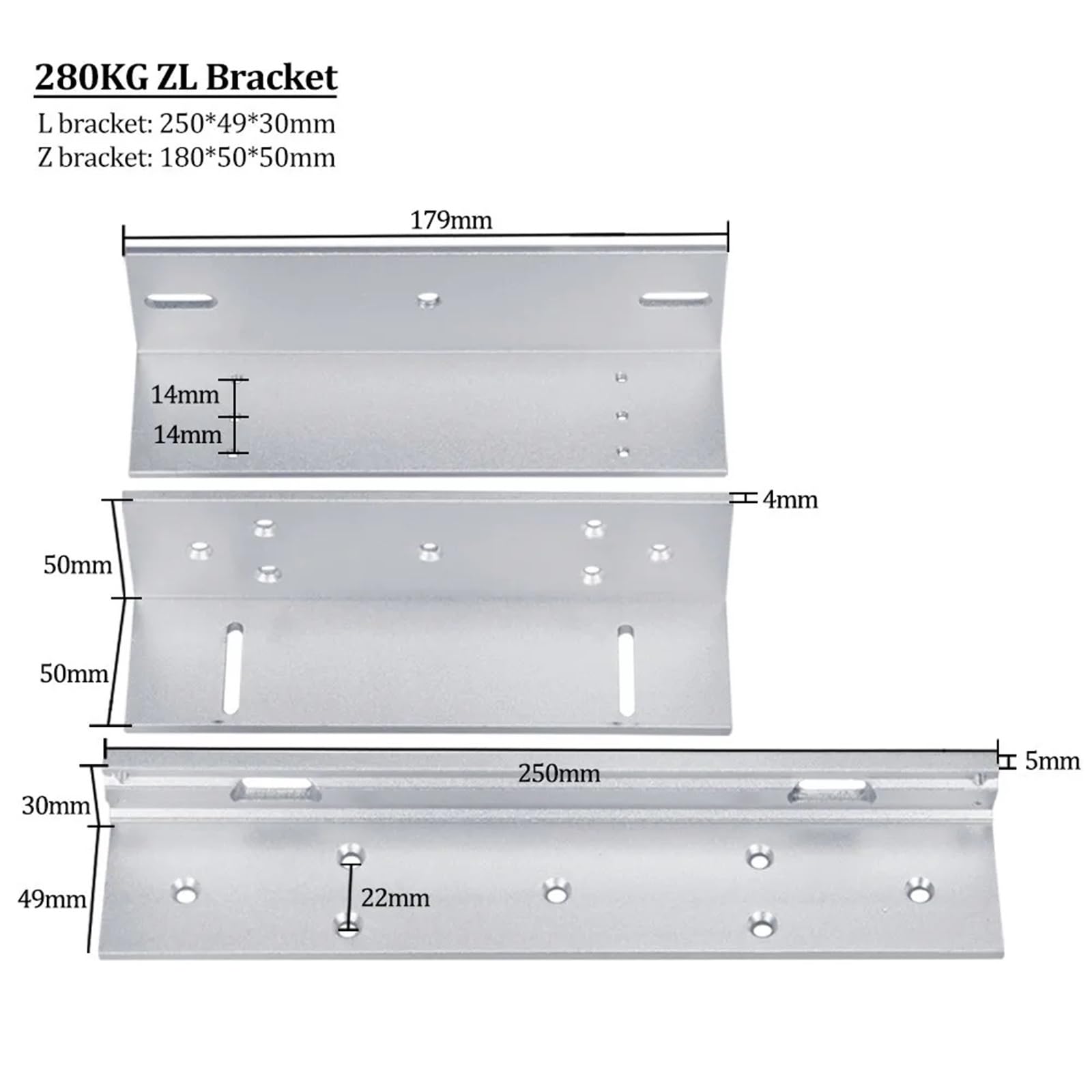 Cerradura magnética de 180 KG/280 KG con soporte en forma de L/U/ZL for puerta de vidrio sin marco for de bloqueo de seguridad de control de acceso(180KG U)
