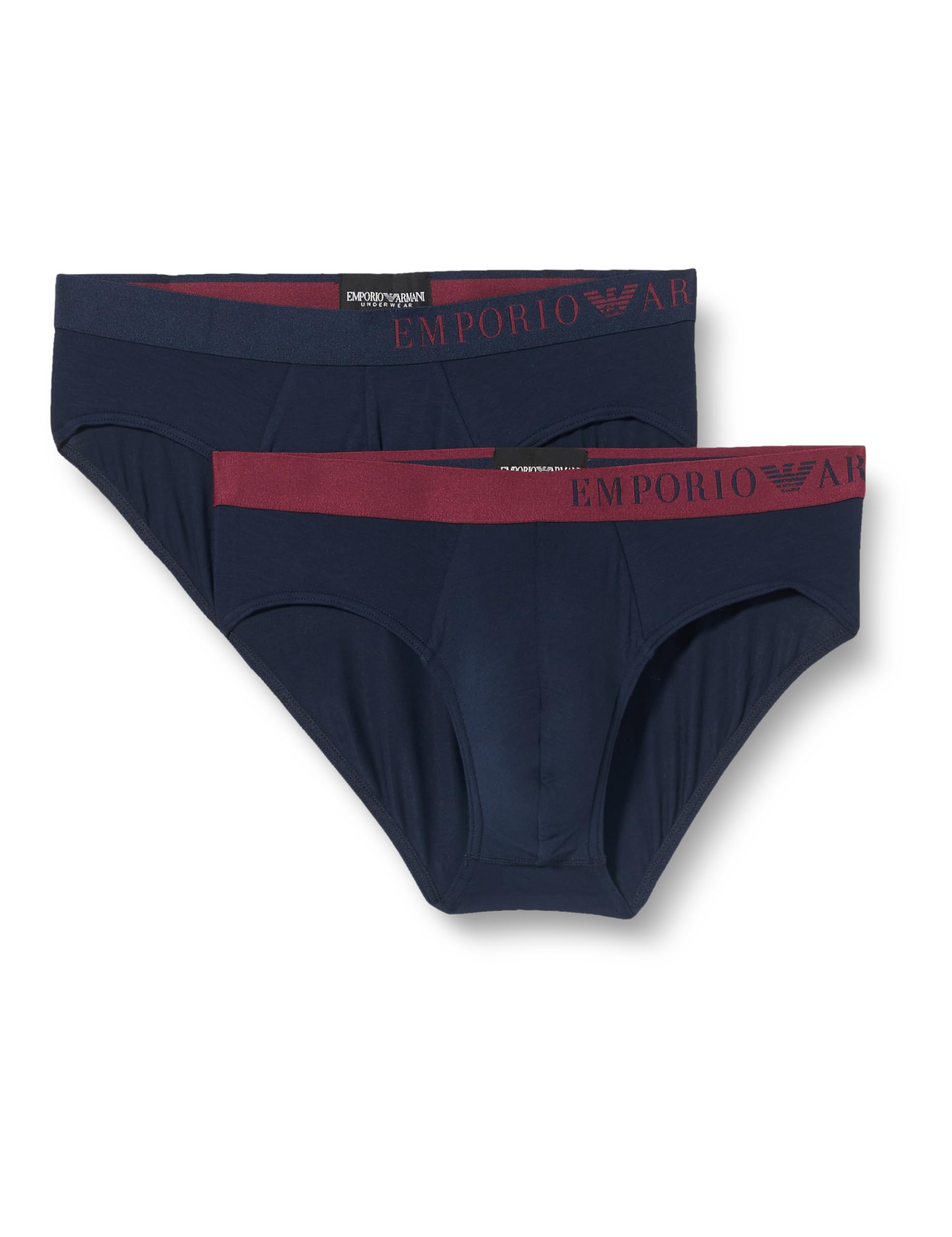 Emporio Armani Underwear Emporio Armani Men's 2-pack Soft Touch Bamboo Viscose Brief, Calzoncillos Boxer Hombre, Marine/Marine