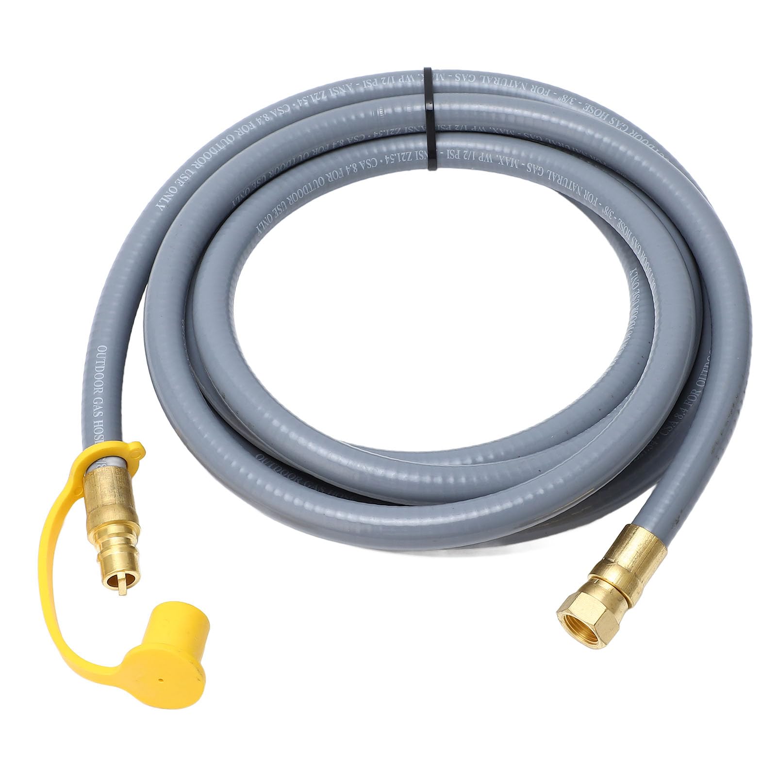 Manguera de Gasolina de Rv de Goma de 12 Pies, Accesorios de Manguera de Extensión de Gasolina RV con Mango de Giro Manual para Fogatas, Parrillas de Barbacoa, Sarténes, Fumadores