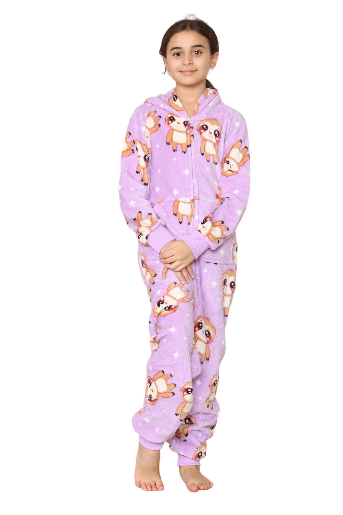 A2z 4 Kids Boys Lilac A2z Kids Sloth Print Onesie Pyjama Sets For And Girls - E.soft 926 Sloth ._2-3