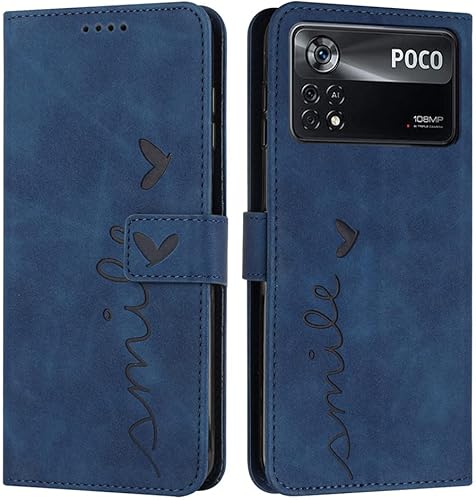 IVY Poco X4 Pro 5G - Funda tipo cartera para dispositivos Poco X4 Pro 5G, color azul