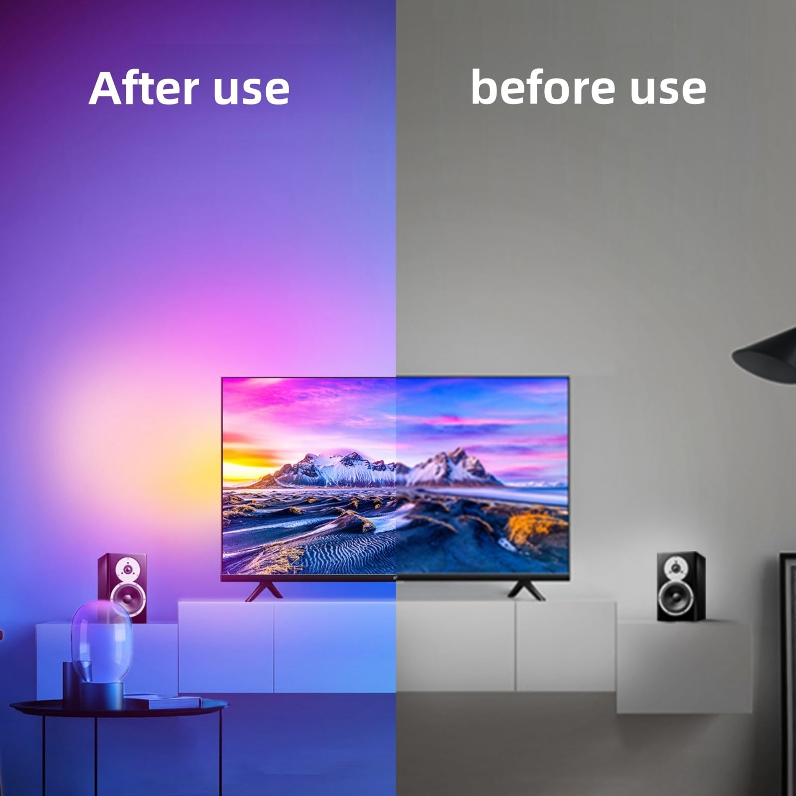 TV retroiluminacion Sincronizada con Pantalla Juego TV con Pantalla Luces Fantasma Sonido y luz Ambiente sincronizado Luces de captacion Tira led Tira de Luces para TV Fondo Luces de Marcha