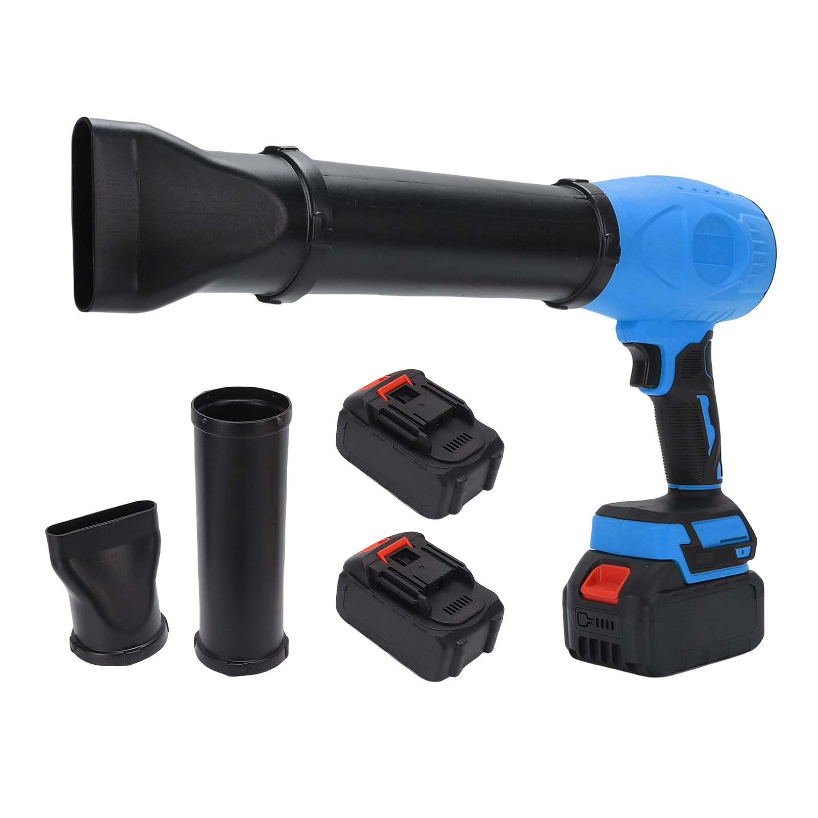 Soplador de Hojas Potente soplador de Aire inalámbrico 33000 RPM Control de Velocidad Continuo 2 Tubos de extensión para Viajes de Camping al Aire Libre Viene con 2 baterías