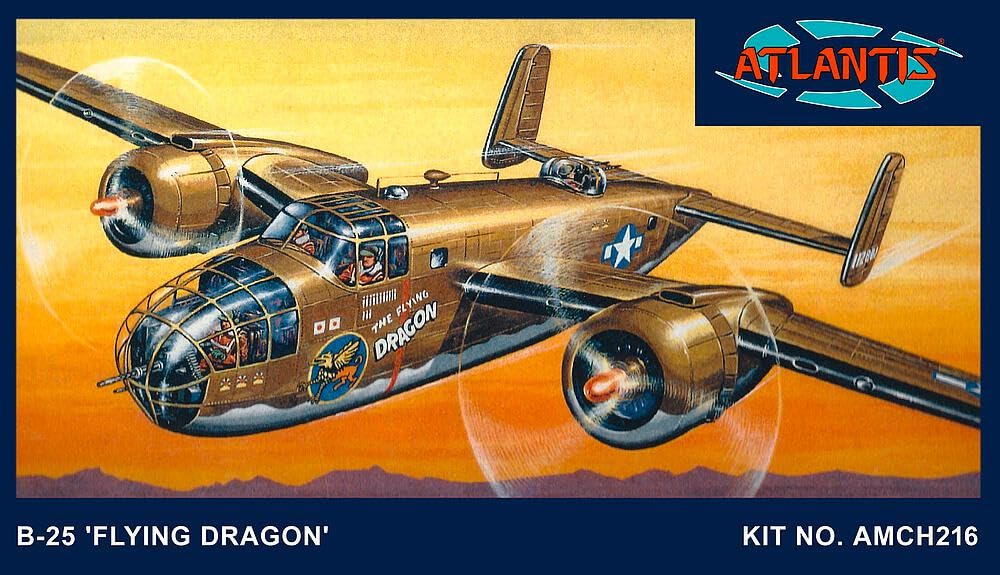 B-25 Mitchell WWII Bomber Model Kit Atlantis Toy and Hobby