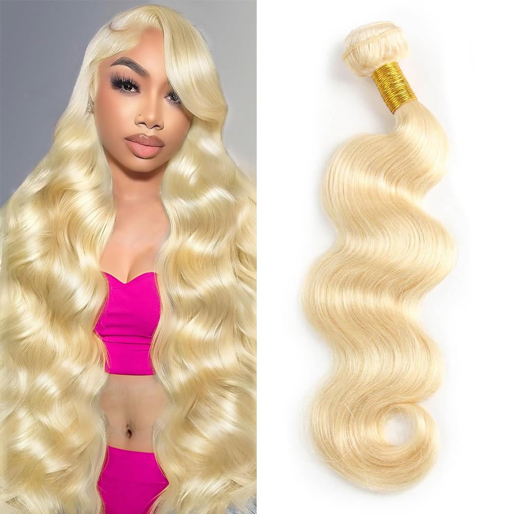 613 Bundles Blonde Bundles Human Hair 30 Inch 613 Body Wave bundles 100% Unprocessed 12A Grade Brazilian Virgin Hair Bundles 1 Bundle Human Hair 613 Blonde Bundle Hair Extensions for Women