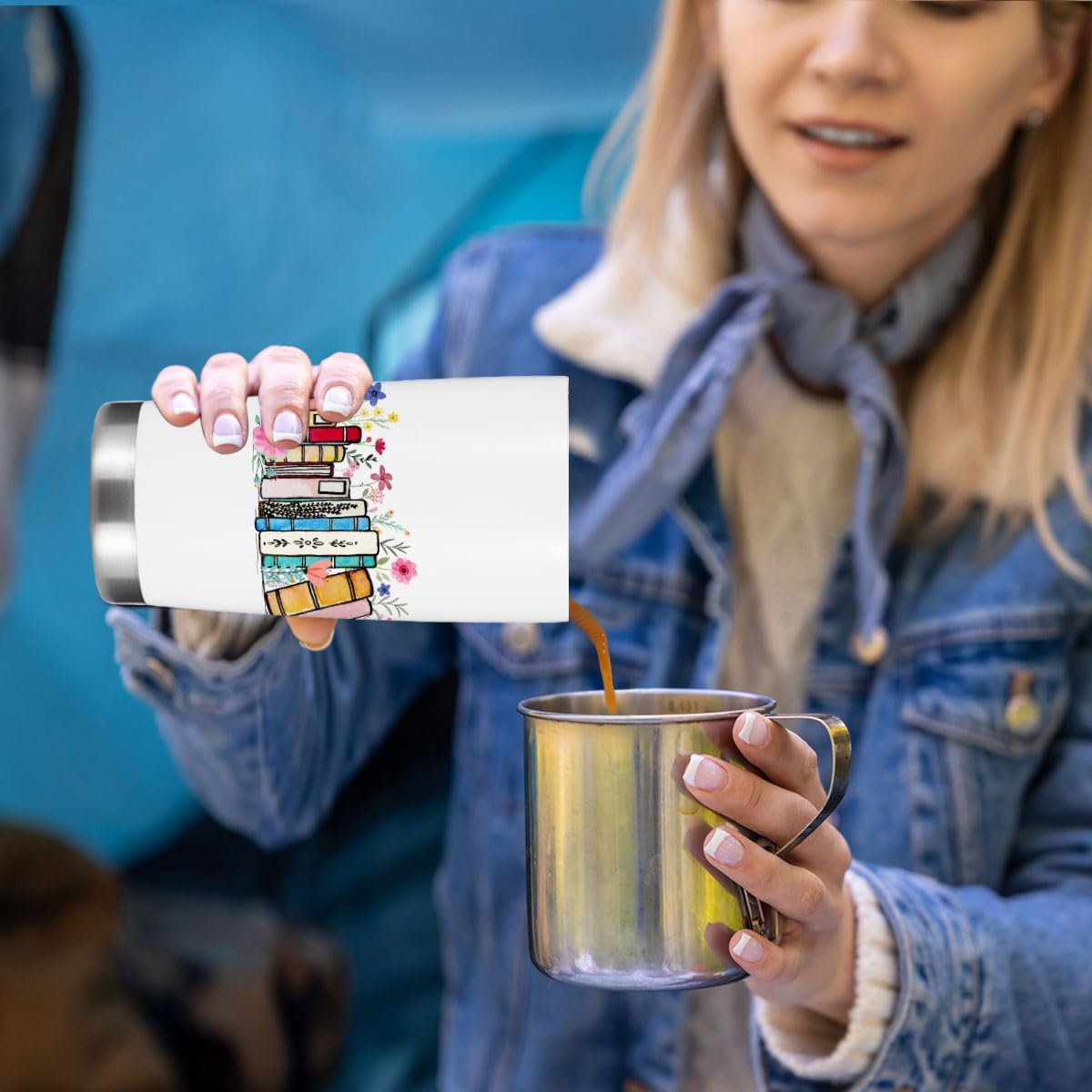 Book Lovers Gifts, Tumbler, Cute Stainless Steel Coffee Mug with Lid, 20 oz Insulated Thermal Cup Birthday Christmas Reading Book Accessories, Librarian Gifts for Women Men Her Coworker Boss - Image 6