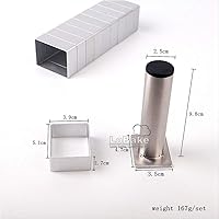 Vista 2 de LoBake Molde rectangular de aluminio para pastel de piña de acero inoxidable presionando sello mooncake molde fondant galletas moldes DIY