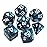 CREEBUY 7Pcs DND Dice Set RPG Polyhedral Dice for Dungeon and Dragons MTG D&D D20 D12 D10 D8 D6 D4 (Lake Blue & Silver)