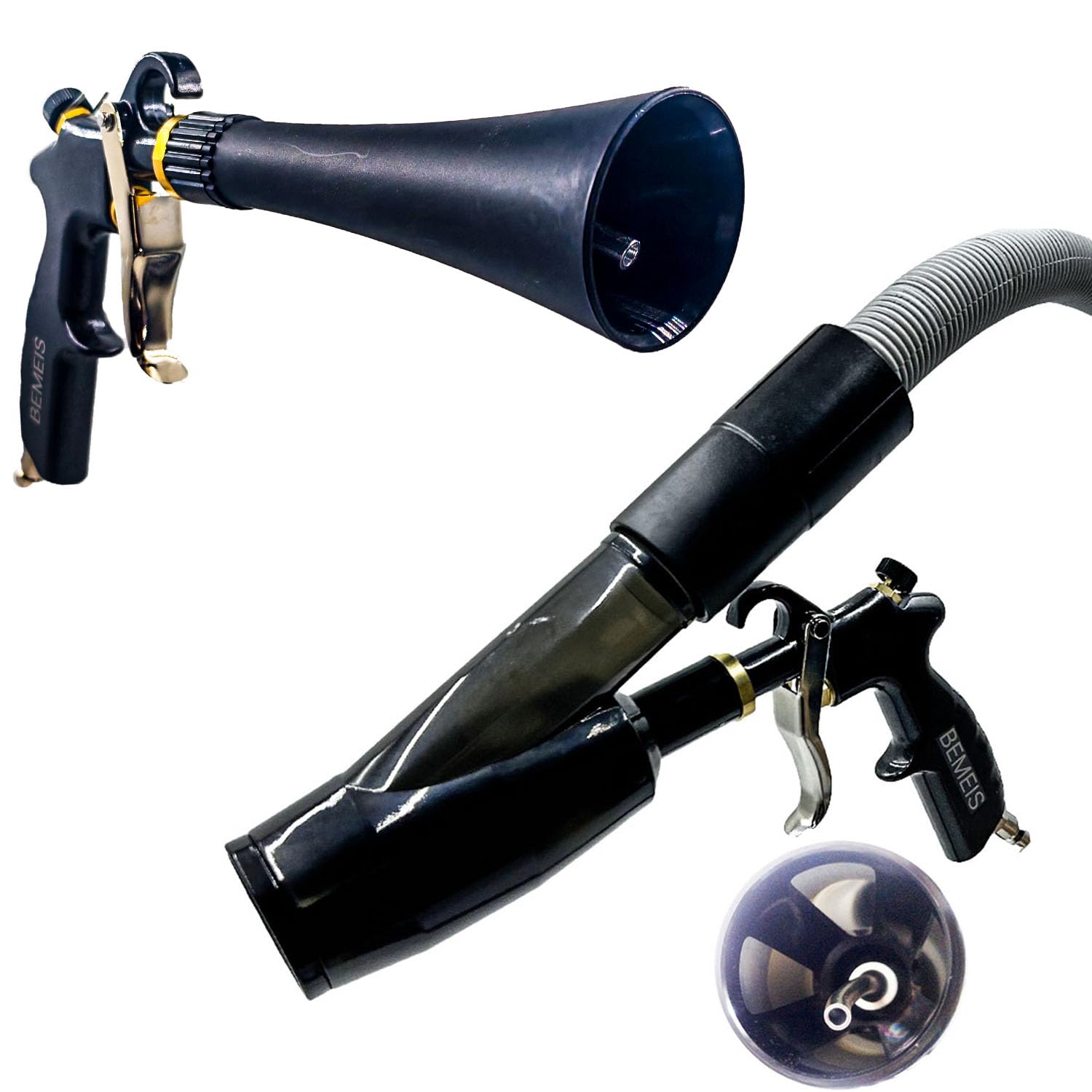 Pistola de soplado de aire y pistola de vacío con boquilla de flujo de aire ajustable de latón, pistola de limpieza que elimina rápidamente la suciedad y el polvo de la superficie, funciona con