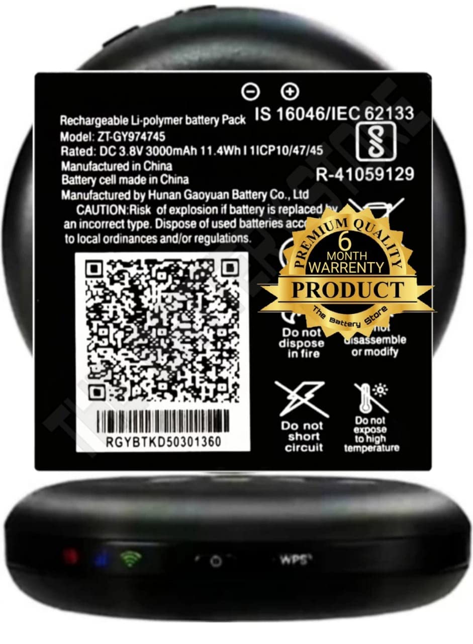 Original ZT-GY974745 Battery for LYF Jio WiFi Dongle JMR815 Wireless Router Battery with 1 Year Warranty ** (DONGLE 1Y) (B0B6RRZPML) Amazon Price History, Amazon Price Tracker