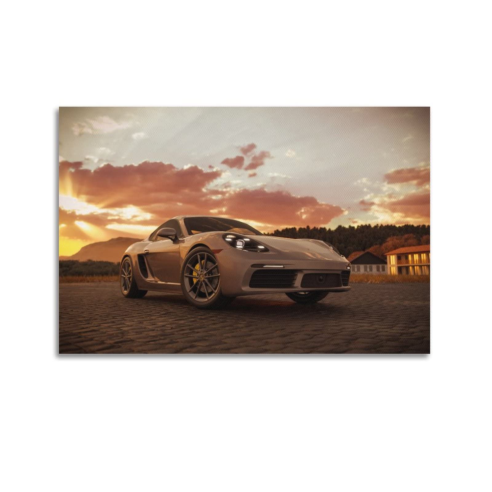 Supercar Poster for Porsche Cayman S Race Car Decorative Painting Canvas Wall And Art Picture Family Bedroom Decor 12x18inch(30x45cm)