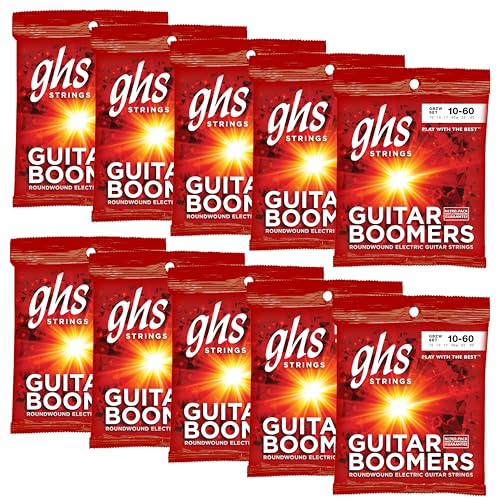 Image of GHS Strings, GBZW Boomers, Nickel Plated Steel Electric Guitar Strings, Legendary Strength, Consistent Intonation, Unrivaled Sustain, Brightness & Tone - HEAVYWEIGHT Gauge-10-60 - 10 SETS
