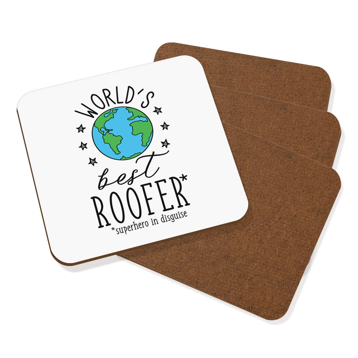 World's Best Roofer Coaster Drinks Mat Set of 4
