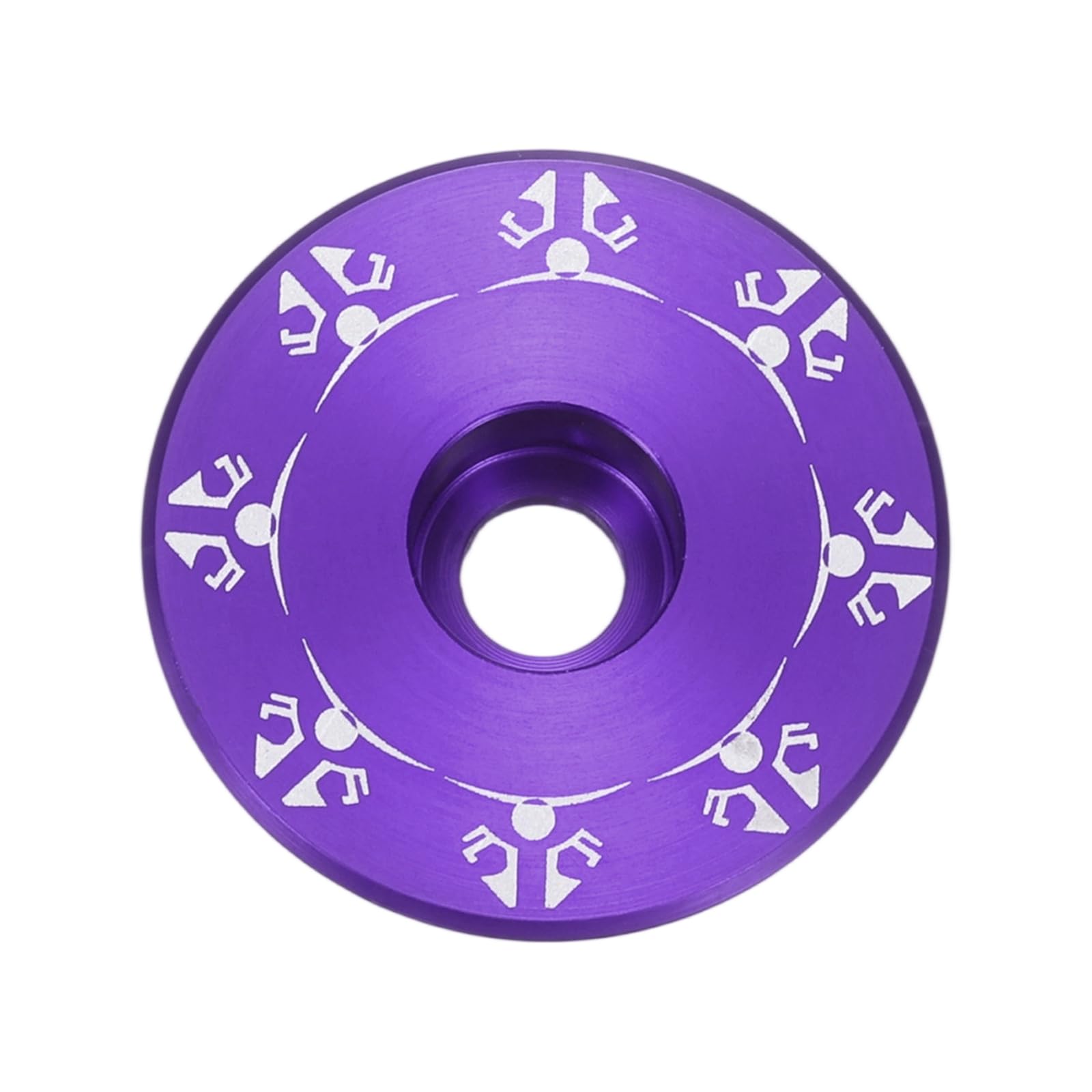 sourcing map Bicycle Headset Stem Top Cap 1-1/4" (31.8mm) OD Aluminum Alloy Cycling Headset Stem Cover Snowflake Pattern for Mountain Bike Road Bike MTB, Purple