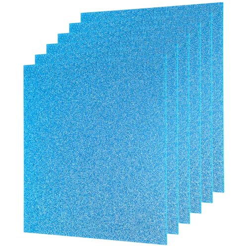 Image of MECCANIXITY 6Pcs Blue Glitter Acrylic Sheets 1 /8 inch Thickness 8 inch x 8 inch Glossy PMMA Fluorescent Plastic Sheets Extruded Translucent Blanks for DIY Art Crafting Laser Cutting & Engraving