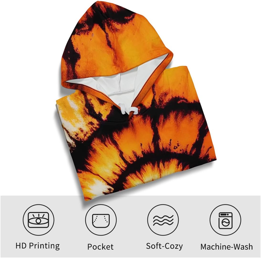 TiwBski Novelty Tie Dye Style Hoodies for Men Spiral Streak Print Sweatshirt Pullover - Image 3