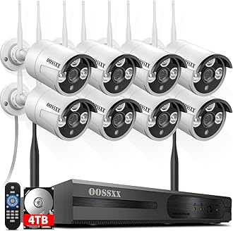 Dual Antennas for WiFi Enhanced & 60 Days Storage AI Human Detected 2K 3.0MP Wireless Security Camera System,OOSSXX 10 Channel DVR HD Outdoor Home Surveillance WiFi Cameras Systems