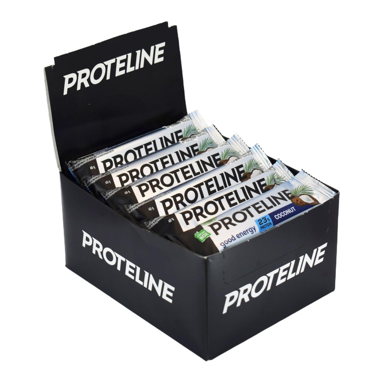 Baton Proteinowy Kokos 24×40 g – Batony Proteinowe 23% Białka – Protein Bar Kokosowy, Fit Przekąska, Batony dla Sportowców – ProteLine