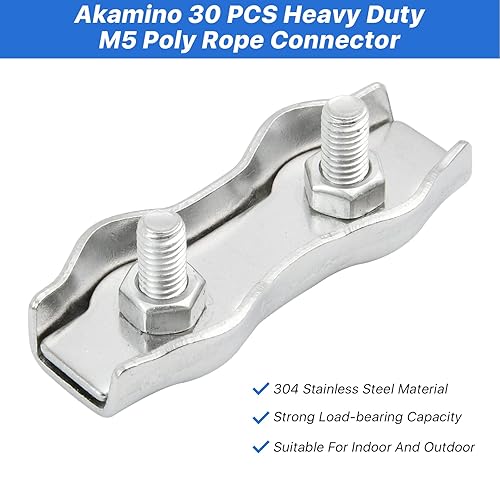 Miniatura 4 de 30 conectores de cuerda de polietileno M5 resistentes, conector de acero galvanizado con cables conductores de cobre de silicona y herramienta para