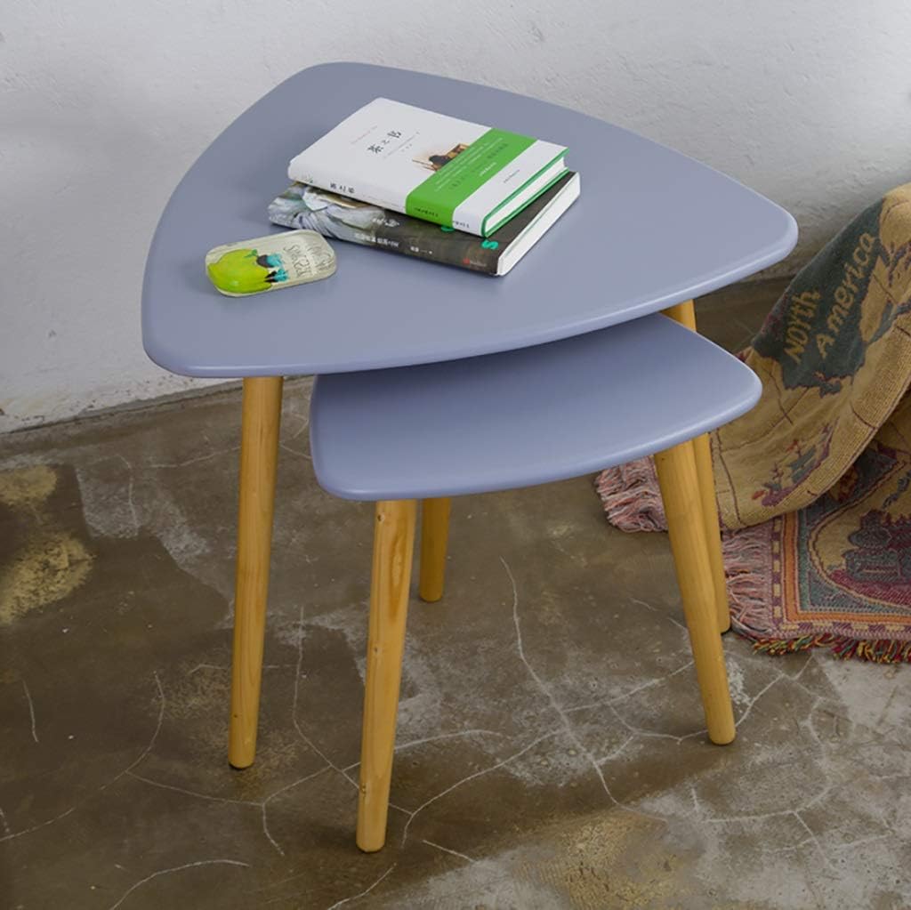 Triangle Nesting Coffee End Tables Set of 2, Modern Furniture Decor Side Table for Living Room Balcony Home and Office