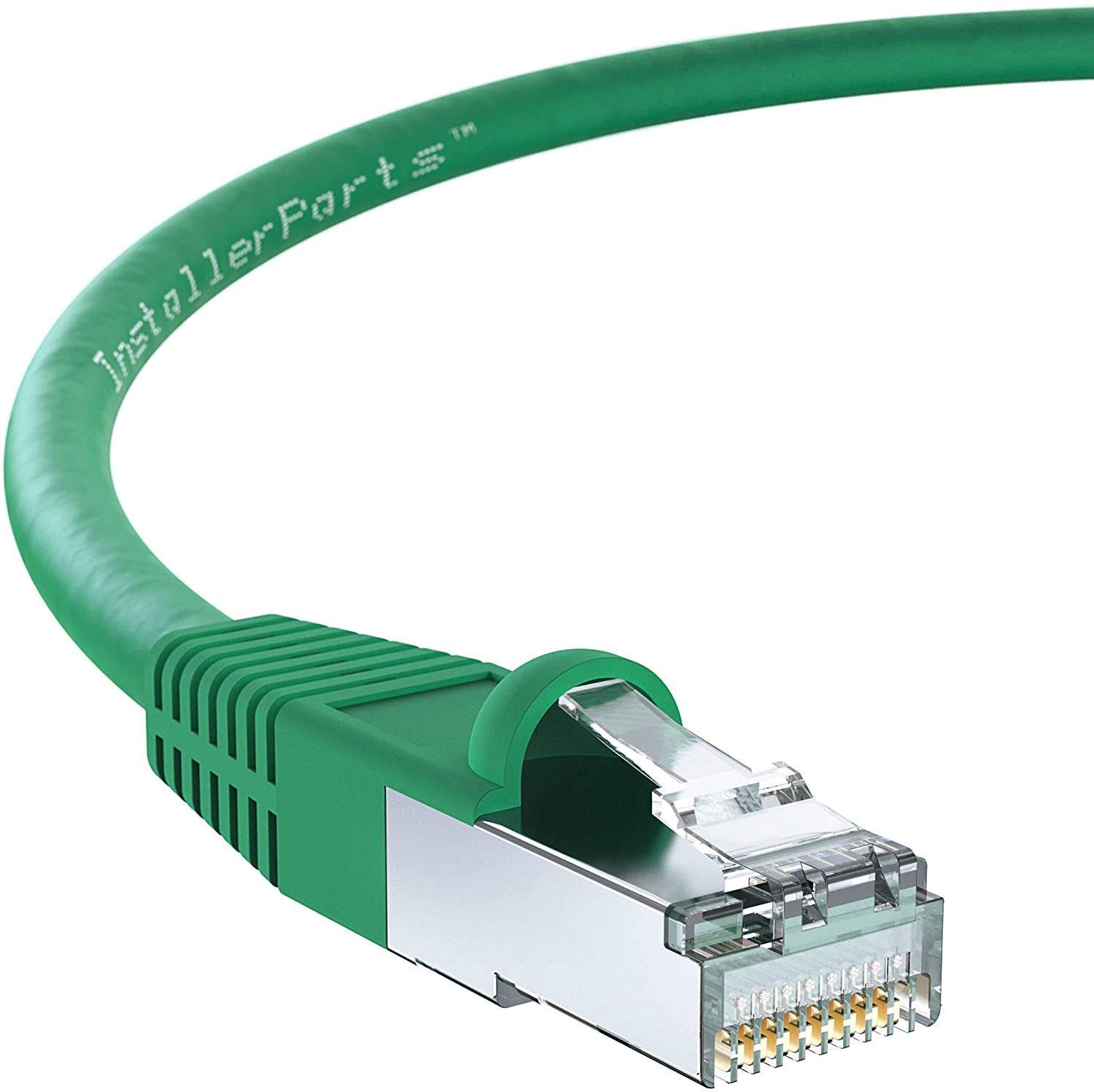 InstallerParts10 Pack Ethernet Cable CAT6 Cable Shielded (SSTP/SFTP) Booted 6 FT - Green - Professional Series - 10Gigabit/Sec Network/High Speed Internet Cable, 550MHZ