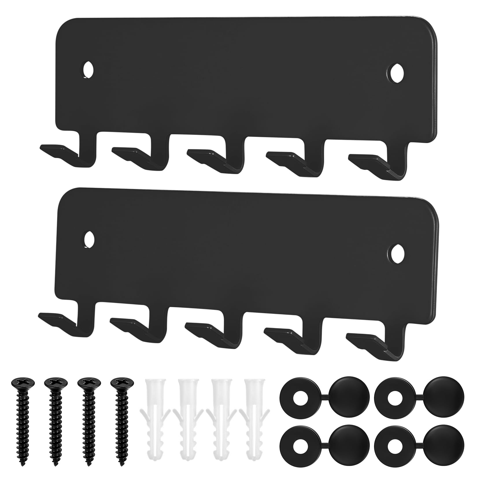 2x Portachiavi Da Parete Con 5 Ganci - Bianco | Organizzatore Chiavi Per Casa E Ufficio - Foto 7