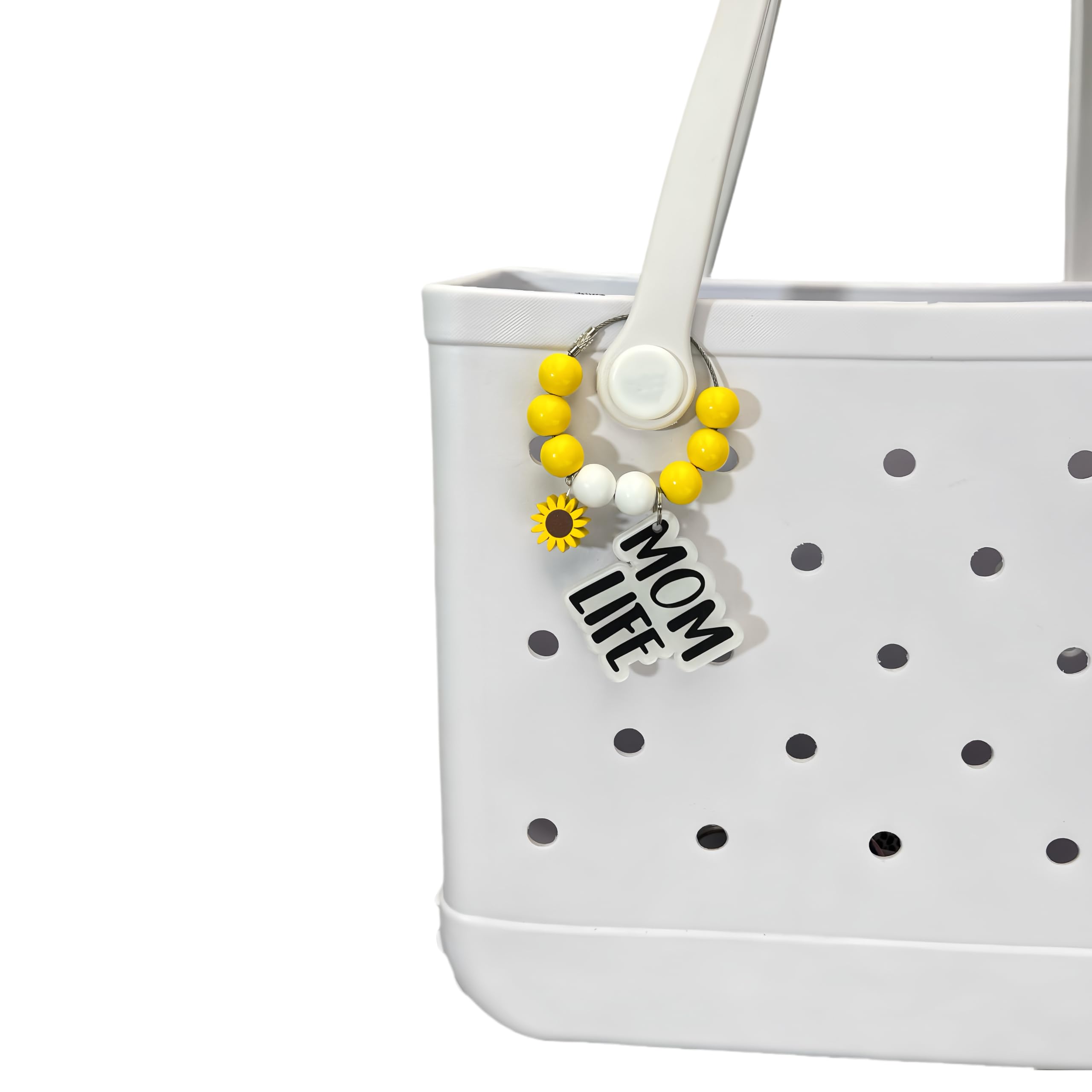 Jvuessieye Cute Sunflower Mom Charms for Bogg Bag Accessories,Flower Charm Decor For Backpack Handbag Tote Rubber Beach Bag Accessories,Gifts For Mom Women Yellow Color